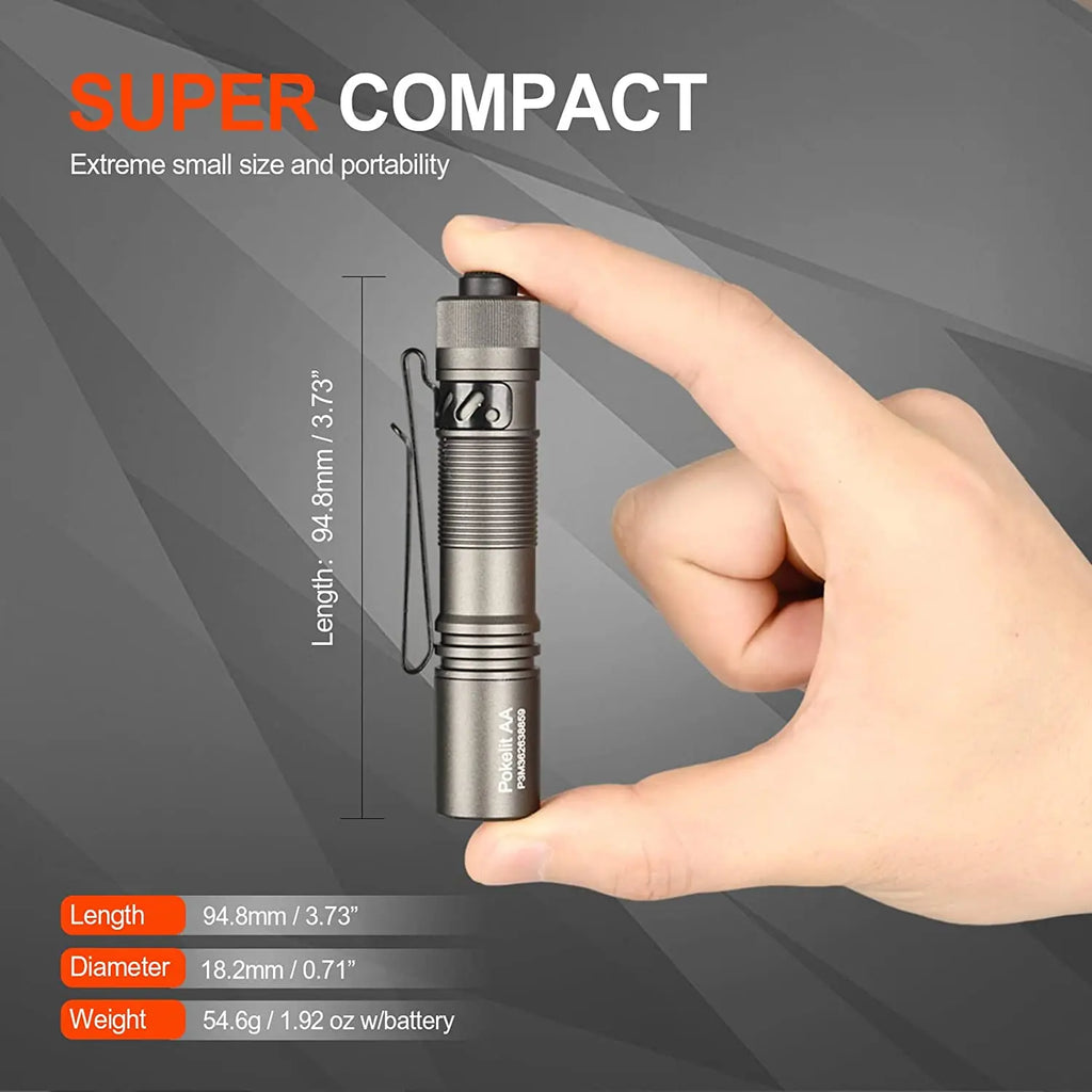 ACEBEAM Pokelit AA EDC Flashlight 1000 Lumens High CRI90 USB-C Rechargeable IP68 Small Pocket LED Flashlight for Everyday Carry