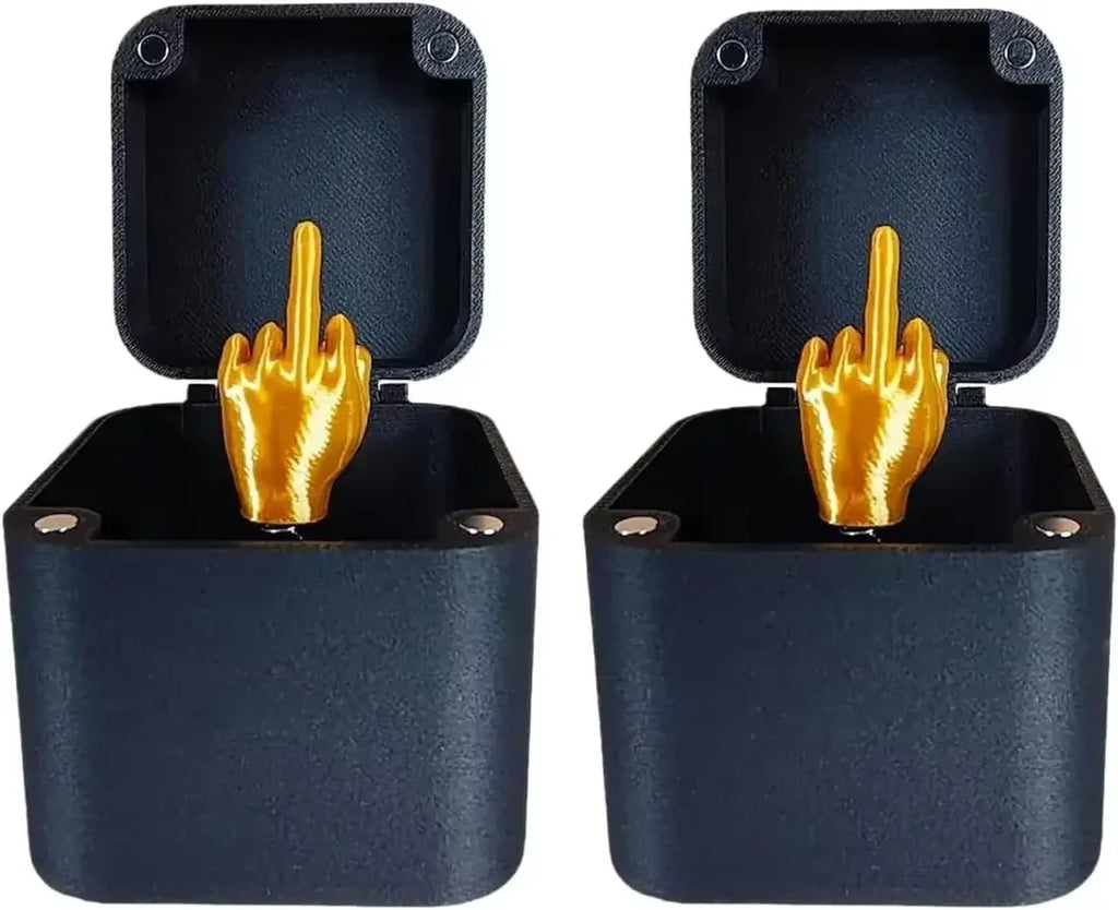 **Funny Middle Finger in Box - Hilarious Desk Decor & Gag Gift for Office, Halloween & Christmas**  (87 characters)