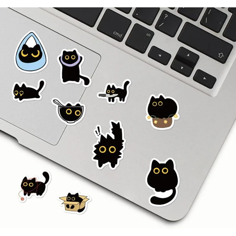 500 PCS Cute Cat Stickers - Adhesive Cartoon Decals for Water Bottle Laptop Scrapbook Journal Card Envelope - Bulk Office Suppl