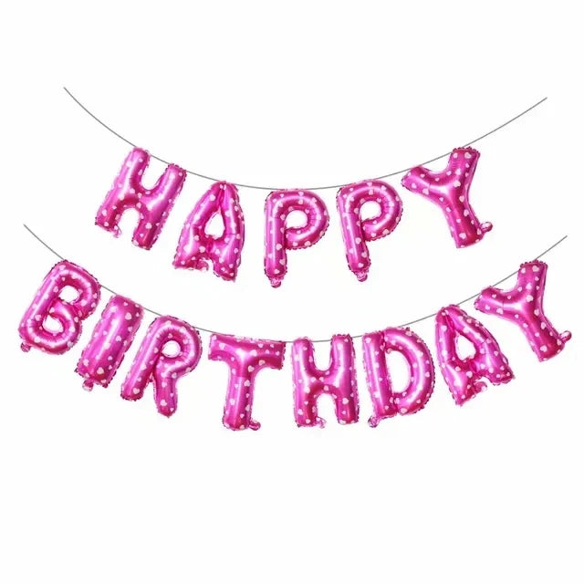 Silver Happy Birthday Party Balloon Set Kids Birthday Balloon Aluminum Foil Letter Balloon Used for Birthday Party Decoration