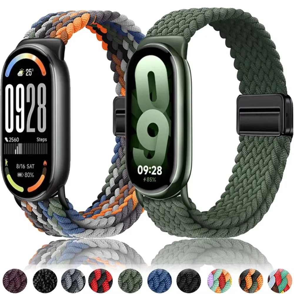 Nylon Strap for Xiaomi Mi Band 9/8 High Quality Breathable Sports Wristband Accessories for Mi Band 10 9 NFC Replace 2030