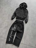 Y2K Fashion High Street trend Hip-hop letter pattern zipper men hoodies American rock retro Harajuku punk sweatshirts