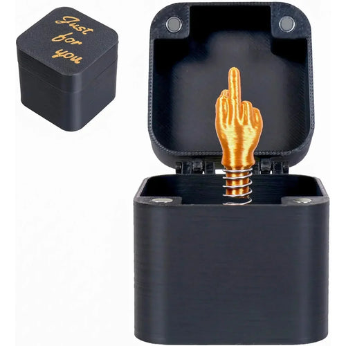 **Funny Middle Finger in Box - Hilarious Desk Decor & Gag Gift for Office, Halloween & Christmas**  (87 characters)