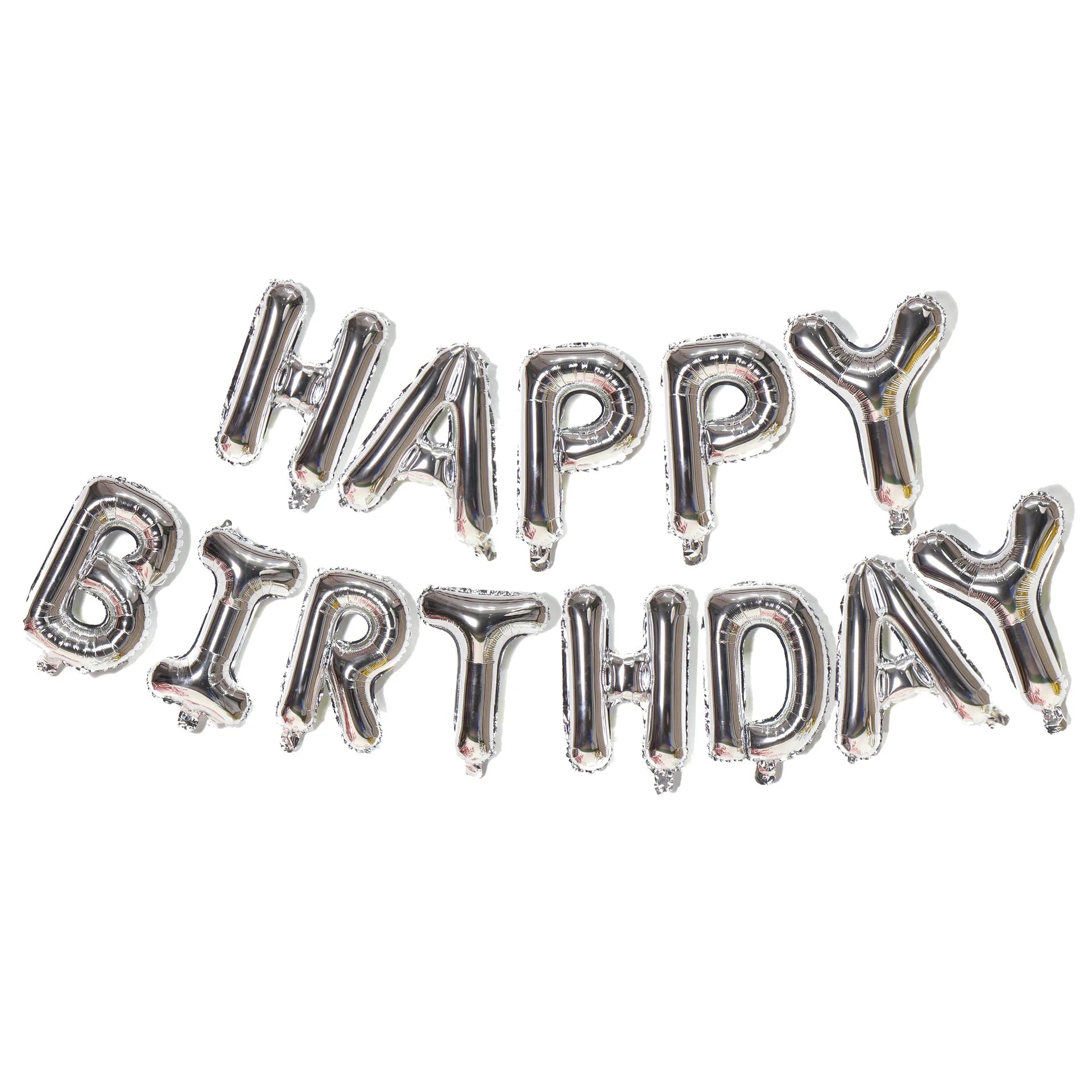 Silver Happy Birthday Party Balloon Set Kids Birthday Balloon Aluminum Foil Letter Balloon Used for Birthday Party Decoration