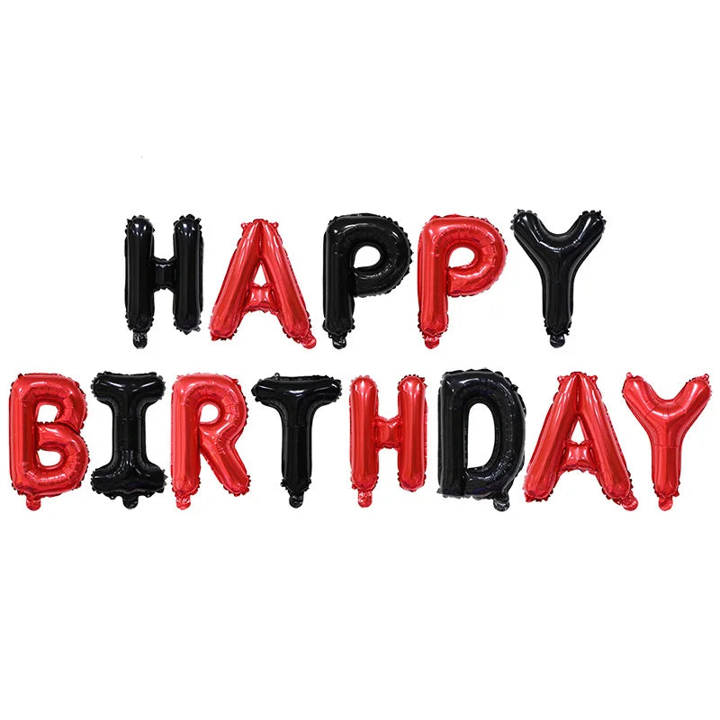 Silver Happy Birthday Party Balloon Set Kids Birthday Balloon Aluminum Foil Letter Balloon Used for Birthday Party Decoration