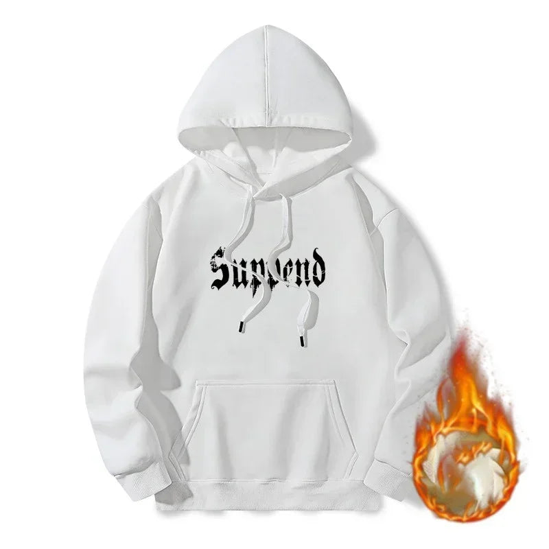 Spring Goth Letter Printed Hoodies For Men 2025 New Loose Streetwear Hooded Sweatshirts Hip Hop Fleece Hoody Y2K Vintage Clothes
