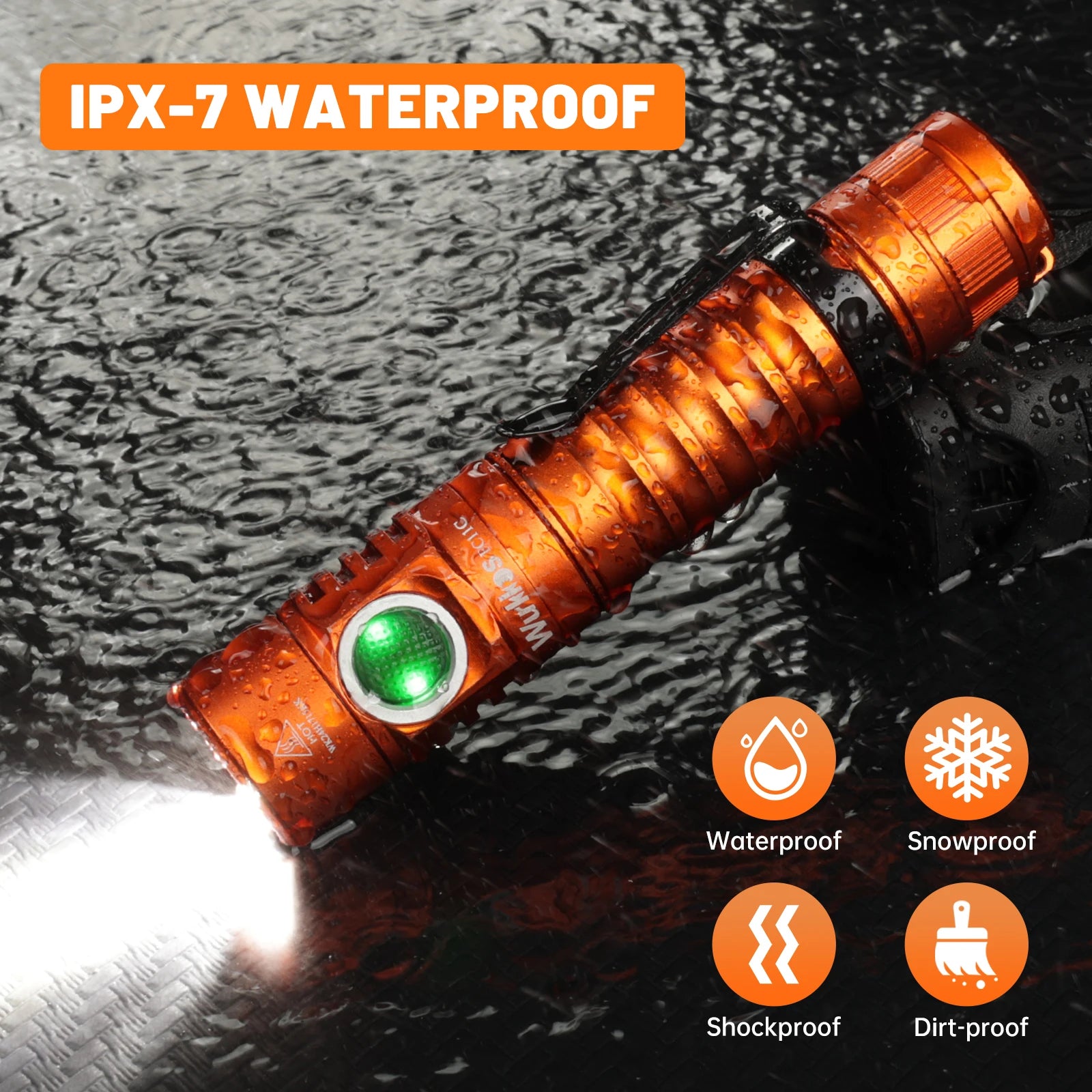 Wurkkos FC11C Flashlight Nippon Chemical 519A Mountaineering Edition 18650 Battery Max Output 1200 Lm USB-C Charging Daily Carry